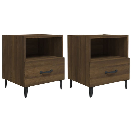 Bedside Cabinets 2 pcs Brown Oak Engineered Wood Bedside Cabinets 2 pcs Brown Oak Engineered Wood