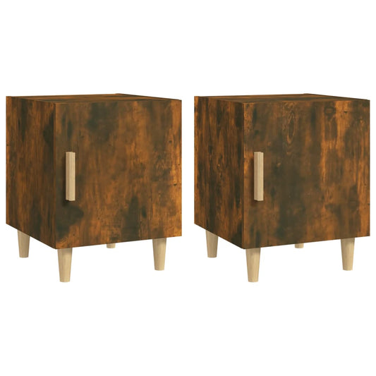 Bedside Cabinets 2 pcs Smoked Oak Engineered Wood Bedside Cabinets 2 pcs Smoked Oak Engineered Wood