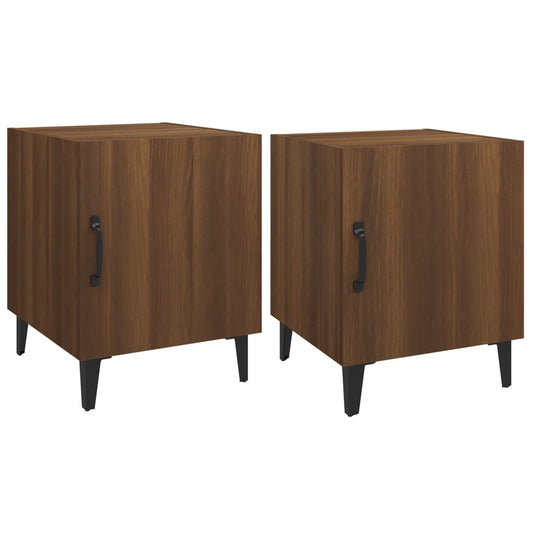 Bedside Cabinets 2 pcs Brown Oak Engineered Wood Bedside Cabinets 2 pcs Brown Oak Engineered Wood