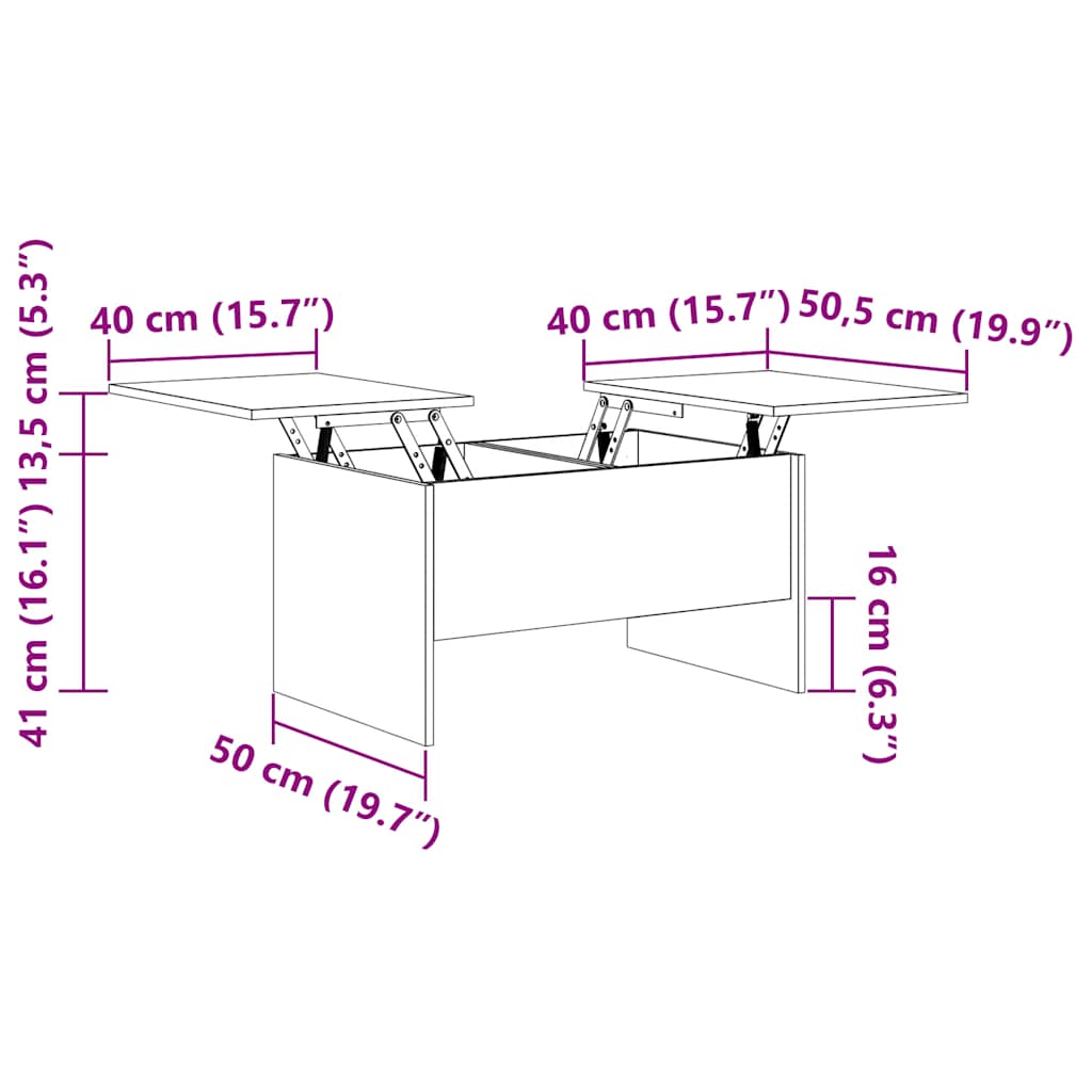 Coffee Table Grey Sonoma 80x50x42.5 cm Engineered Wood