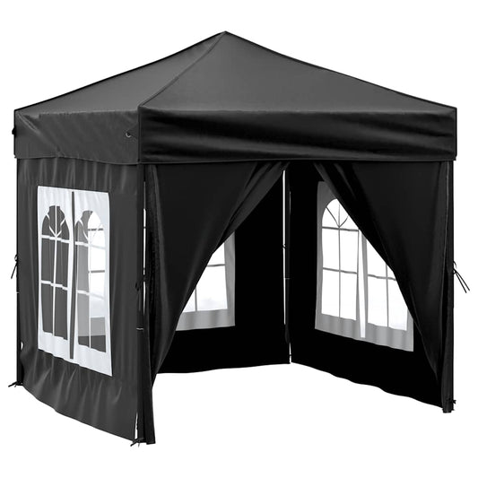 Folding Party Tent with Sidewalls Black 2x2 m Folding Party Tent with Sidewalls Black 2x2 m