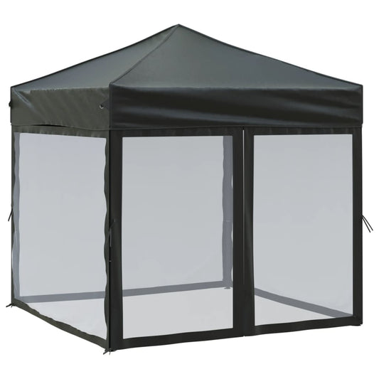 Folding Party Tent with Sidewalls Black 2x2 m Folding Party Tent with Sidewalls Black 2x2 m