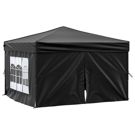 Folding Party Tent with Sidewalls Black 3x3 m Folding Party Tent with Sidewalls Black 3x3 m