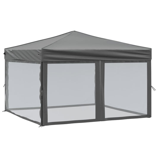 Folding Party Tent with Sidewalls Anthracite 3x3 m Folding Party Tent with Sidewalls Anthracite 3x3 m