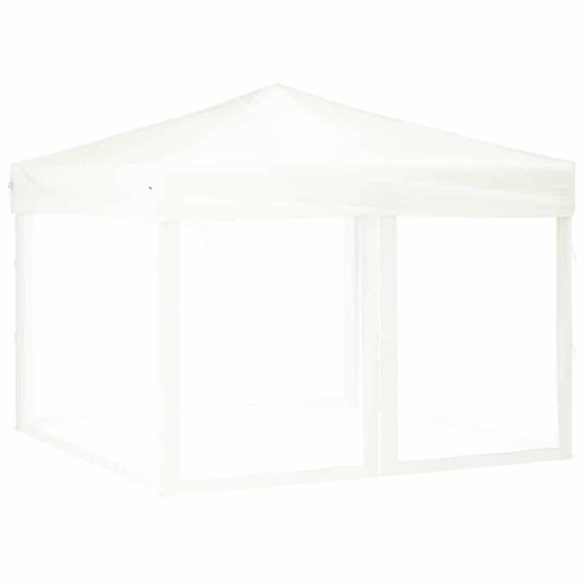 Folding Party Tent with Sidewalls White 3x3 m Folding Party Tent with Sidewalls White 3x3 m