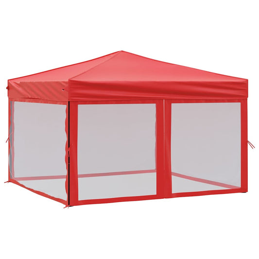 Folding Party Tent with Sidewalls Red 3x3 m Folding Party Tent with Sidewalls Red 3x3 m
