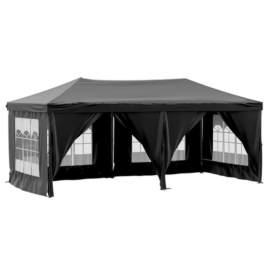 Folding Party Tent with Sidewalls Black 3x6 m Folding Party Tent with Sidewalls Black 3x6 m