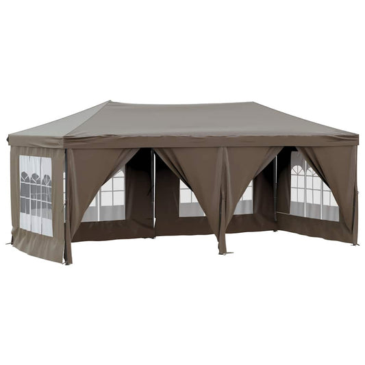 Folding Party Tent with Sidewalls Taupe 3x6 m Folding Party Tent with Sidewalls Taupe 3x6 m