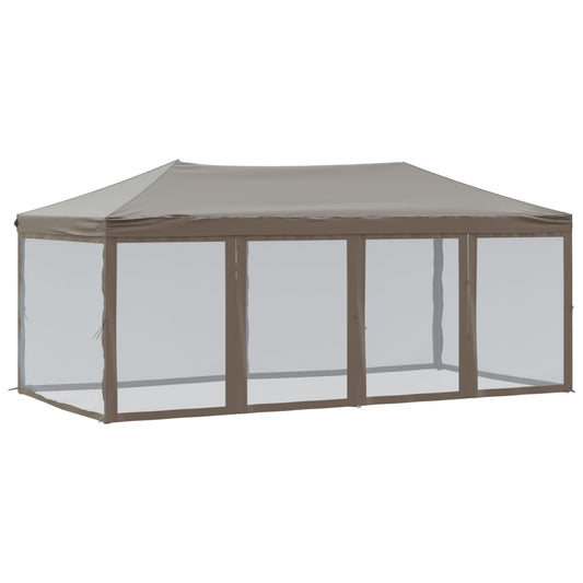 Folding Party Tent with Sidewalls Taupe 3x6 m Folding Party Tent with Sidewalls Taupe 3x6 m