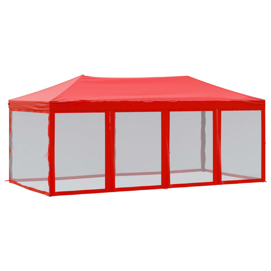 Folding Party Tent with Sidewalls Red 3x6 m Folding Party Tent with Sidewalls Red 3x6 m