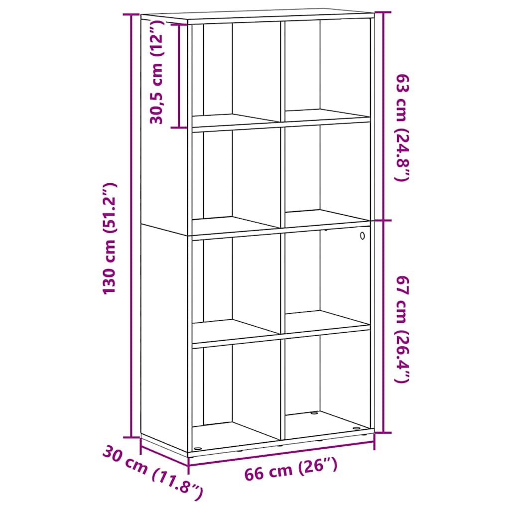 Book Cabinet/Sideboard Grey Sonoma 66x30x130 cm Engineered Wood