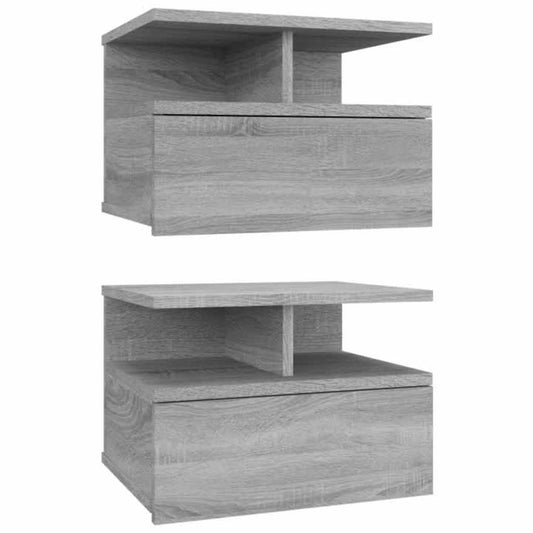 Floating Nightstand 2 pcs Grey Sonoma 40x31x27 cm Floating Nightstand 2 pcs Grey Sonoma 40x31x27 cm