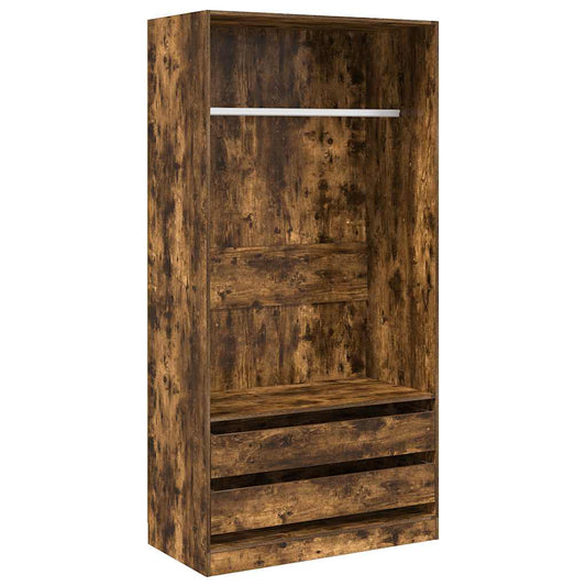 Wardrobe Smoked Oak 100x50x200 cm Engineered Wood Wardrobe Smoked Oak 100x50x200 cm Engineered Wood