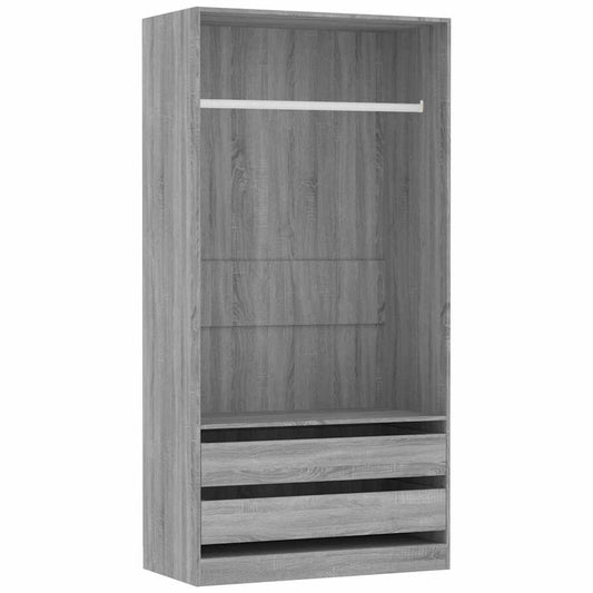 Wardrobe Grey Sonoma 100x50x200 cm Engineered Wood Wardrobe Grey Sonoma 100x50x200 cm Engineered Wood