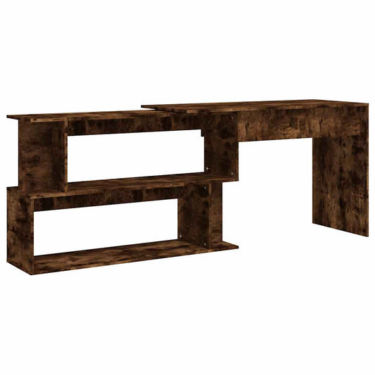 Corner Desk Smoked Oak 200x50x76 cm Engineered Wood Corner Desk Smoked Oak 200x50x76 cm Engineered Wood