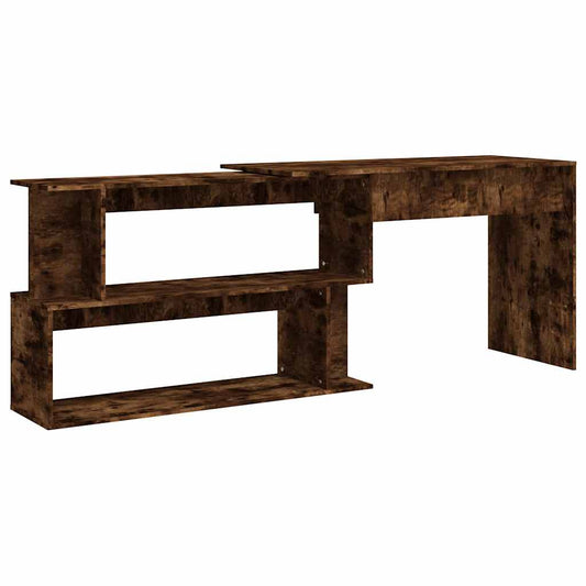 Corner Desk Smoked Oak 200x50x76 cm Engineered Wood Corner Desk Smoked Oak 200x50x76 cm Engineered Wood