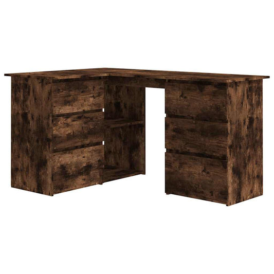 Corner Desk Smoked Oak 145x100x76 cm Engineered Wood Corner Desk Smoked Oak 145x100x76 cm Engineered Wood