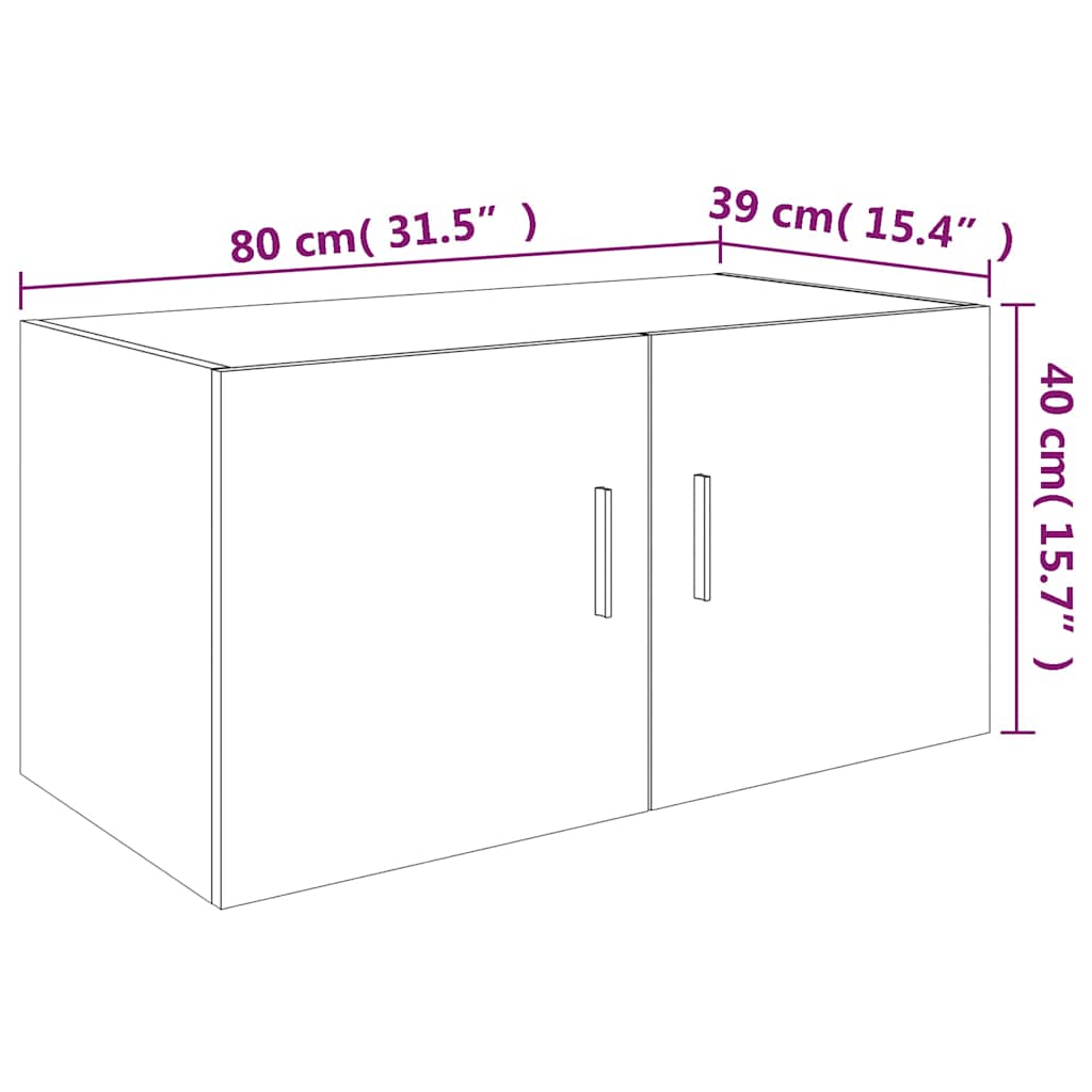 Wall Mounted Cabinet Grey Sonoma 80x39x40 cm Engineered Wood