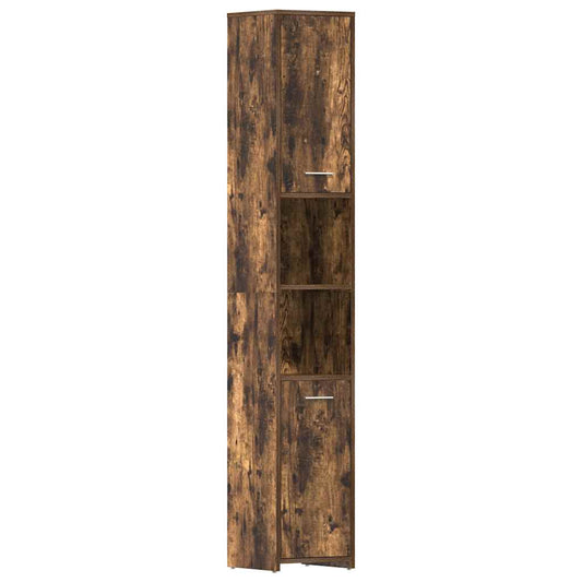 Bathroom Cabinet Smoked Oak 30x30x183.5 cm Engineered Wood Bathroom Cabinet Smoked Oak 30x30x183.5 cm Engineered Wood