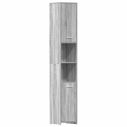 Bathroom Cabinet Grey Sonoma 30x30x183.5 cm Engineered Wood Bathroom Cabinet Grey Sonoma 30x30x183.5 cm Engineered Wood