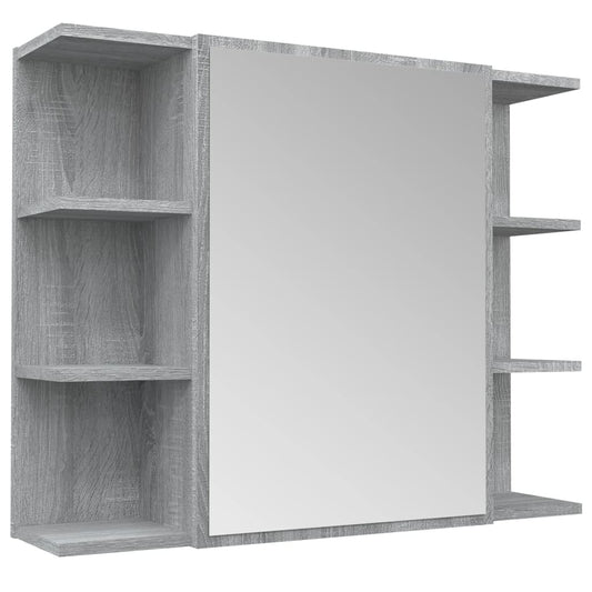 Bathroom Mirror Cabinet Grey Sonoma 80x20.5x64cm Engineered Wood Bathroom Mirror Cabinet Grey Sonoma 80x20.5x64cm Engineered Wood