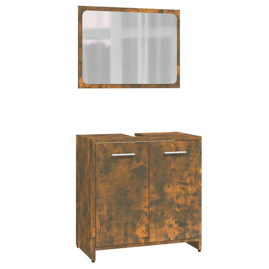 Bathroom Furniture Set Smoked Oak Engineered Wood Bathroom Furniture Set Smoked Oak Engineered Wood