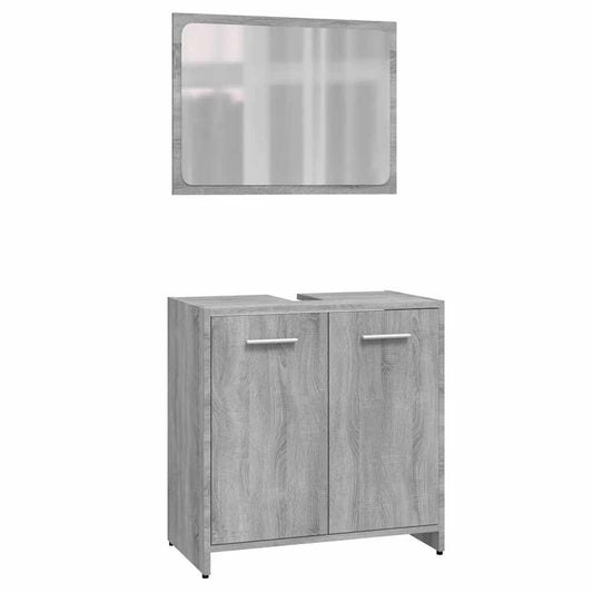 Bathroom Furniture Set Grey Sonoma Engineered Wood Bathroom Furniture Set Grey Sonoma Engineered Wood