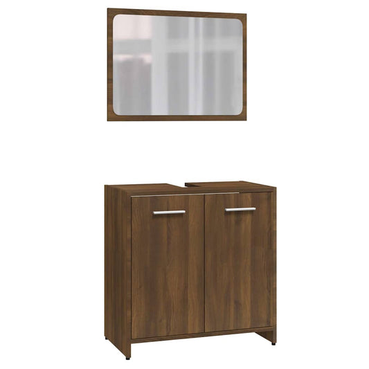 Bathroom Furniture Set Brown Oak Engineered Wood Bathroom Furniture Set Brown Oak Engineered Wood