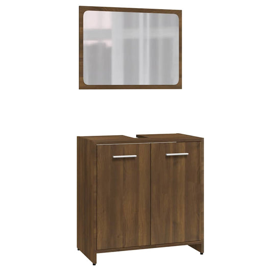 Bathroom Furniture Set Brown Oak Engineered Wood Bathroom Furniture Set Brown Oak Engineered Wood