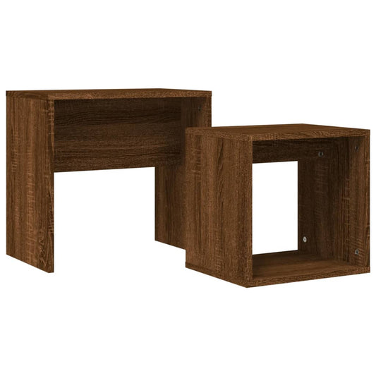 Nesting Coffee Tables 2 pcs Brown Oak Engineered Wood Nesting Coffee Tables 2 pcs Brown Oak Engineered Wood