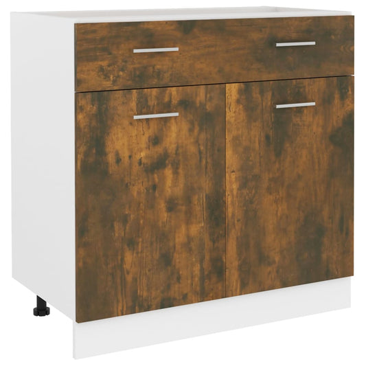 Drawer Bottom Cabinet Lyon Smoked Oak 80x46x81.5 cm Engineered Wood Drawer Bottom Cabinet Lyon Smoked Oak 80x46x81.5 cm Engineered Wood
