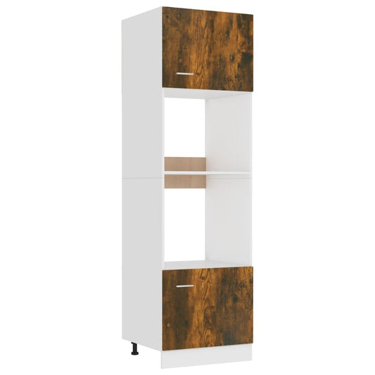 Microwave Cabinet Lyon Smoked Oak 60x57x207 cm Engineered Wood Microwave Cabinet Lyon Smoked Oak 60x57x207 cm Engineered Wood
