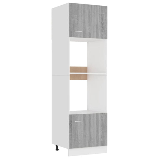 Microwave Cabinet Lyon Grey Sonoma 60x57x207 cm Engineered Wood Microwave Cabinet Lyon Grey Sonoma 60x57x207 cm Engineered Wood