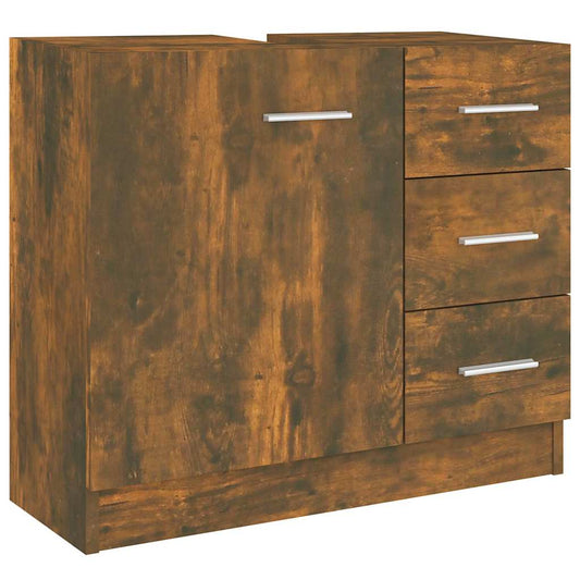 Sink Cabinet Smoked Oak 63x30x54 cm Engineered Wood Sink Cabinet Smoked Oak 63x30x54 cm Engineered Wood