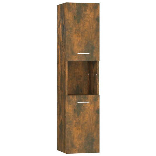 Bathroom Cabinet Smoked Oak 30x30x130 cm Engineered Wood Bathroom Cabinet Smoked Oak 30x30x130 cm Engineered Wood