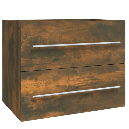 Sink Cabinet Smoked Oak 60x38.5x48 cm Engineered Wood Sink Cabinet Smoked Oak 60x38.5x48 cm Engineered Wood