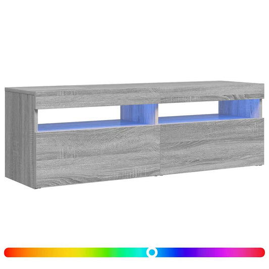 TV Cabinet with LED Lights Grey Sonoma 120x35x40 cm TV Cabinet with LED Lights Grey Sonoma 120x35x40 cm