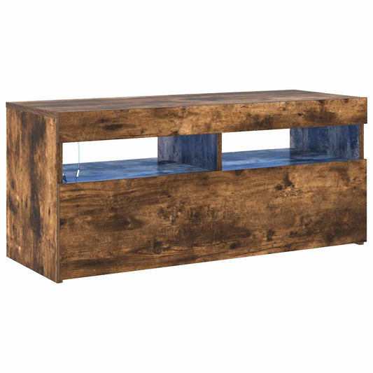 TV Cabinet with LED Lights Smoked Oak 90x35x40 cm TV Cabinet with LED Lights Smoked Oak 90x35x40 cm