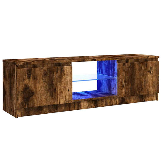 TV Cabinet with LED Lights Smoked Oak 120x30x36 cm TV Cabinet with LED Lights Smoked Oak 120x30x36 cm