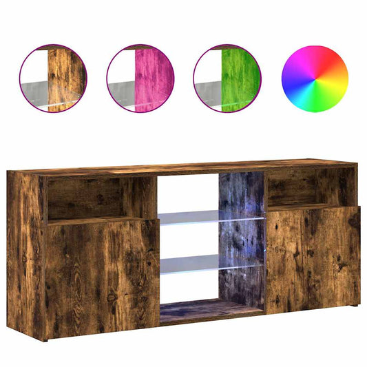 TV Cabinet with LED Lights Smoked Oak 120x30x50 cm TV Cabinet with LED Lights Smoked Oak 120x30x50 cm