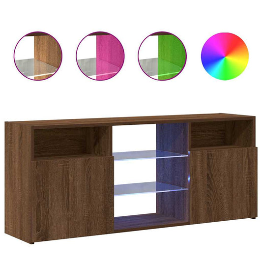 TV Cabinet with LED Lights Brown Oak 120x30x50 cm TV Cabinet with LED Lights Brown Oak 120x30x50 cm