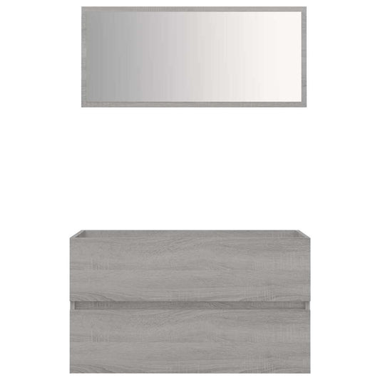 2 Piece Bathroom Furniture Set Grey Sonoma Engineered Wood 2 Piece Bathroom Furniture Set Grey Sonoma Engineered Wood