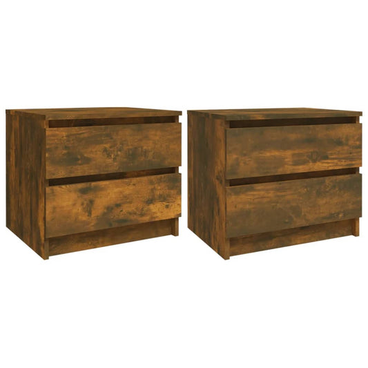 Bed Cabinets 2 pcs Smoked Oak 50x39x43,5 cm Engineered Wood Bed Cabinets 2 pcs Smoked Oak 50x39x43,5 cm Engineered Wood