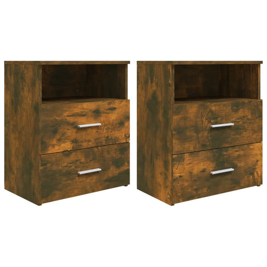 Bed Cabinets 2 pcs Smoked Oak 50x32x60 cm Bed Cabinets 2 pcs Smoked Oak 50x32x60 cm