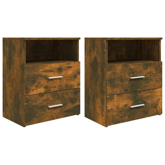 Bed Cabinets 2 pcs Smoked Oak 50x32x60 cm Bed Cabinets 2 pcs Smoked Oak 50x32x60 cm