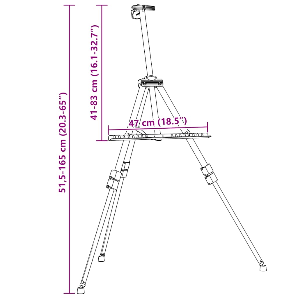 Adjustable Display Easel Black Metal