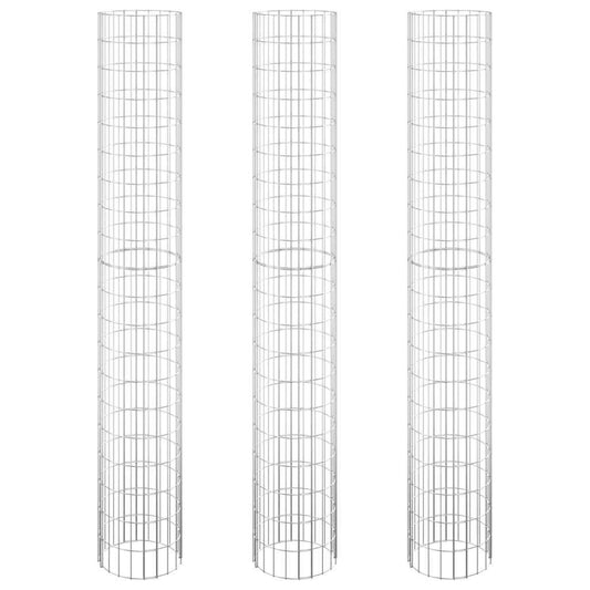 152022 vidaXL Circular Gabion Raised Beds 3 pcs Galvanised Steel Ø30x200 cm 152022 vidaXL Circular Gabion Raised Beds 3 pcs Galvanised Steel Ø30x200 cm