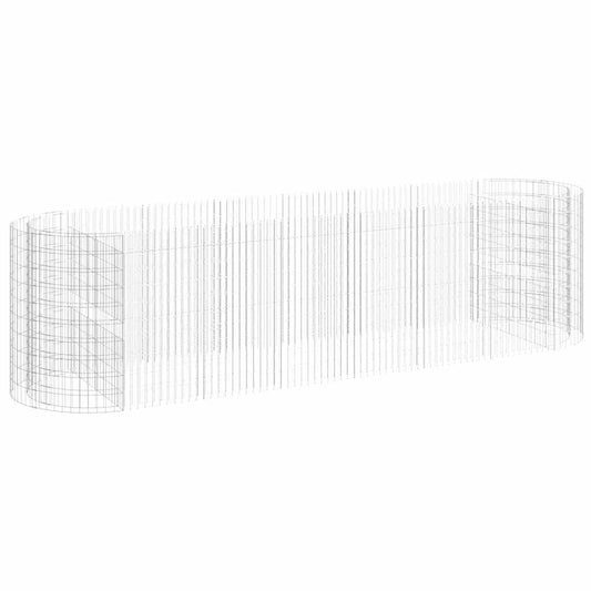 152047 vidaXL Gabion Raised Bed Galvanised Iron 400x100x100 cm 152047 vidaXL Gabion Raised Bed Galvanised Iron 400x100x100 cm