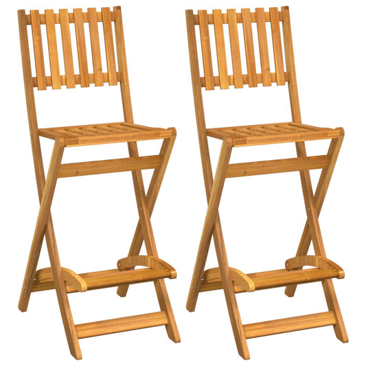 Folding Outdoor Bar Stools 2 pcs Solid Wood Acacia Folding Outdoor Bar Stools 2 pcs Solid Wood Acacia