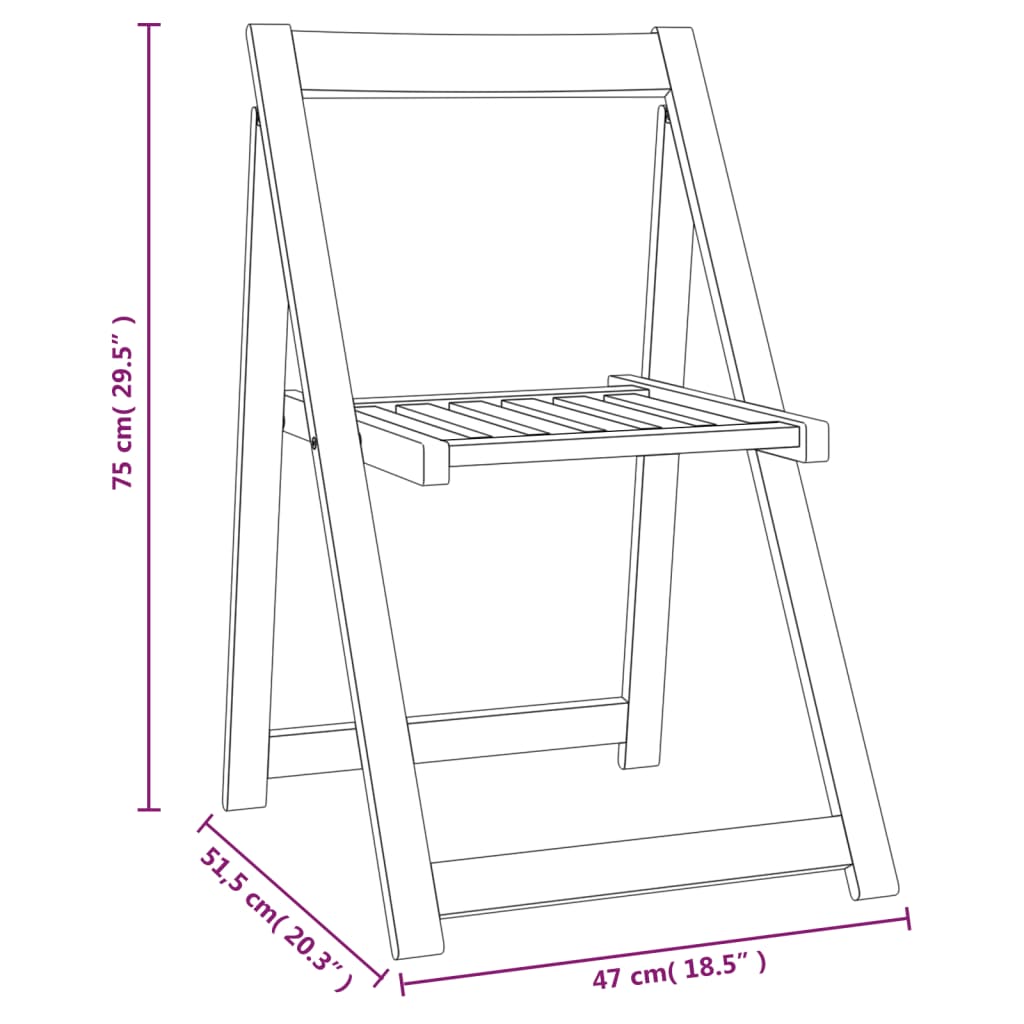 Garden Chair | Set of 4 | Natural Wood | Solid Acacia Wood | Standard